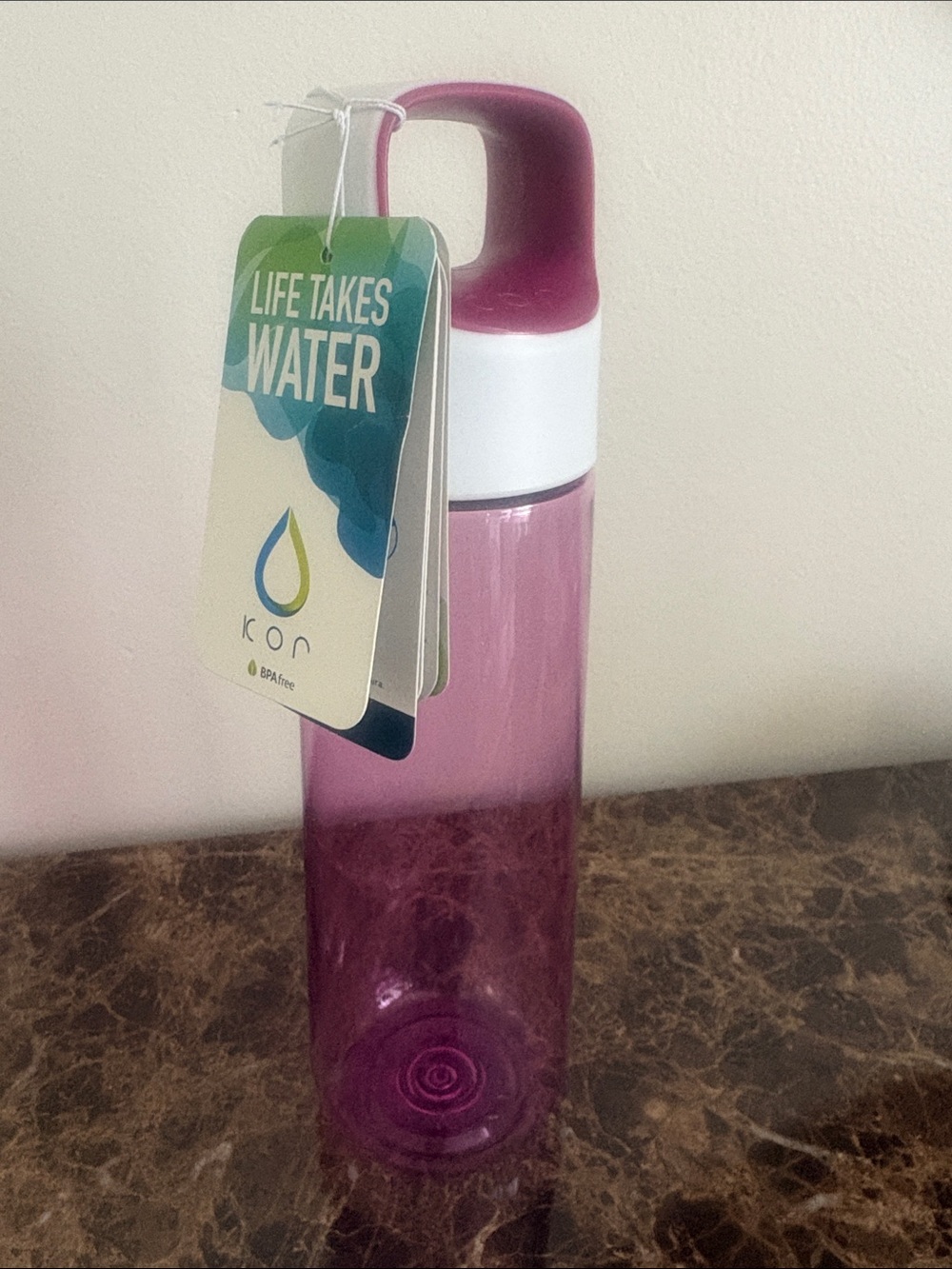 KOR Pink BPA-Free Water Bottle with Easy-Carry Handle